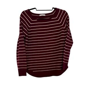Pink Clover Maroon and White Striped Sweater